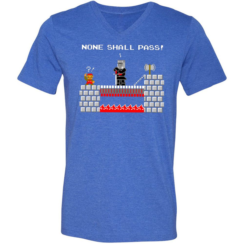 Unisex V-Neck T-Shirt - QQPRUQWP - Heather True Royal - 14