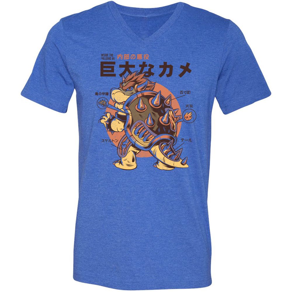 Unisex V-Neck T-Shirt - XJPUBABX - Heather True Royal - 14