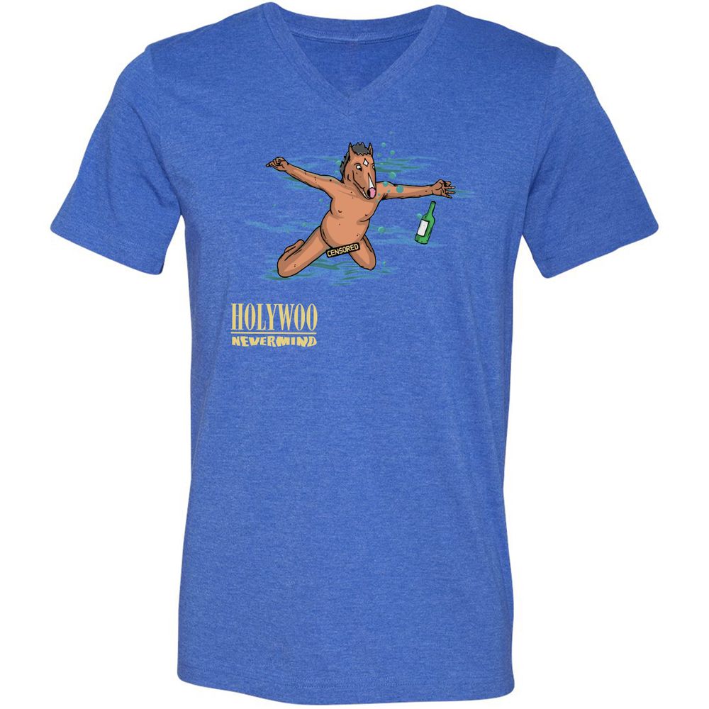 Unisex V-Neck T-Shirt - 3GDG4NA3 - Heather True Royal - 14