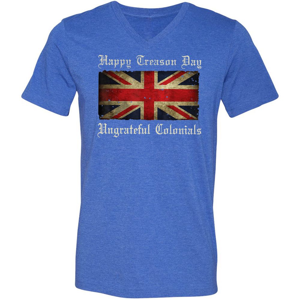 Unisex V-Neck T-Shirt - 8G7GUB33 - Heather True Royal - 14