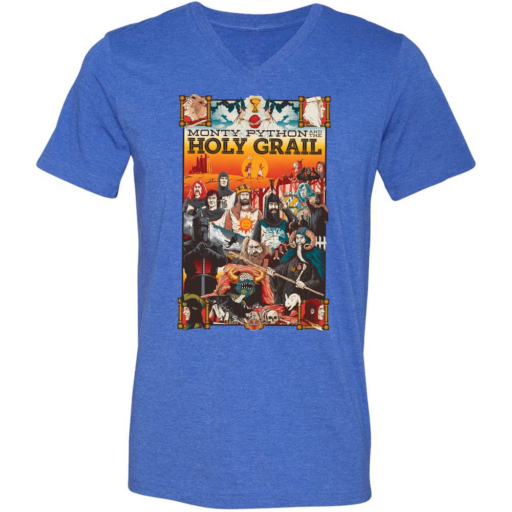 Unisex V-Neck T-Shirt - T2ZG7227 - Heather True Royal - 14