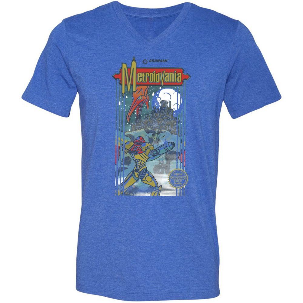 Unisex V-Neck T-Shirt - M2JGYAL6 - Heather True Royal - 14