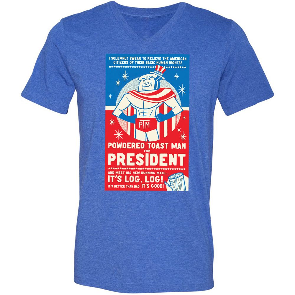 Unisex V-Neck T-Shirt - 22QSRA2A - Heather True Royal - 14