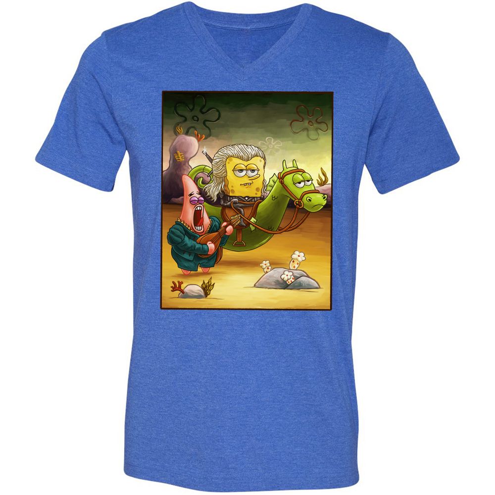 Unisex V-Neck T-Shirt - URPCPEWC - Heather True Royal - 14