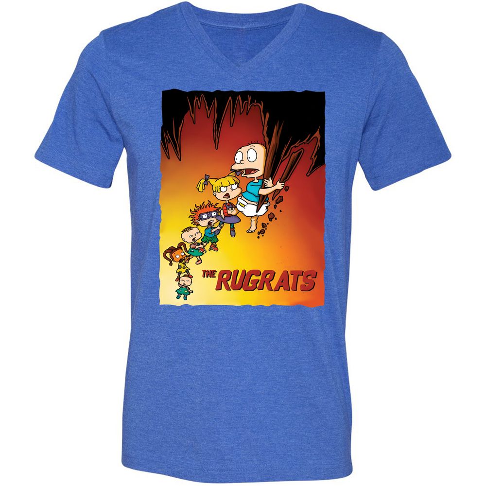 Unisex V-Neck T-Shirt - 7DX1RQSQ - Heather True Royal - 14