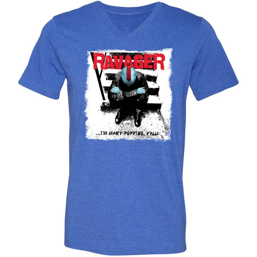 Unisex V-Neck T-Shirt - N2ZEES4V - Heather True Royal - 14