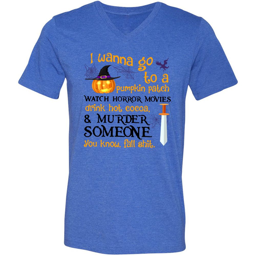 Unisex V-Neck T-Shirt - 64DPAC1T - Heather True Royal - 14