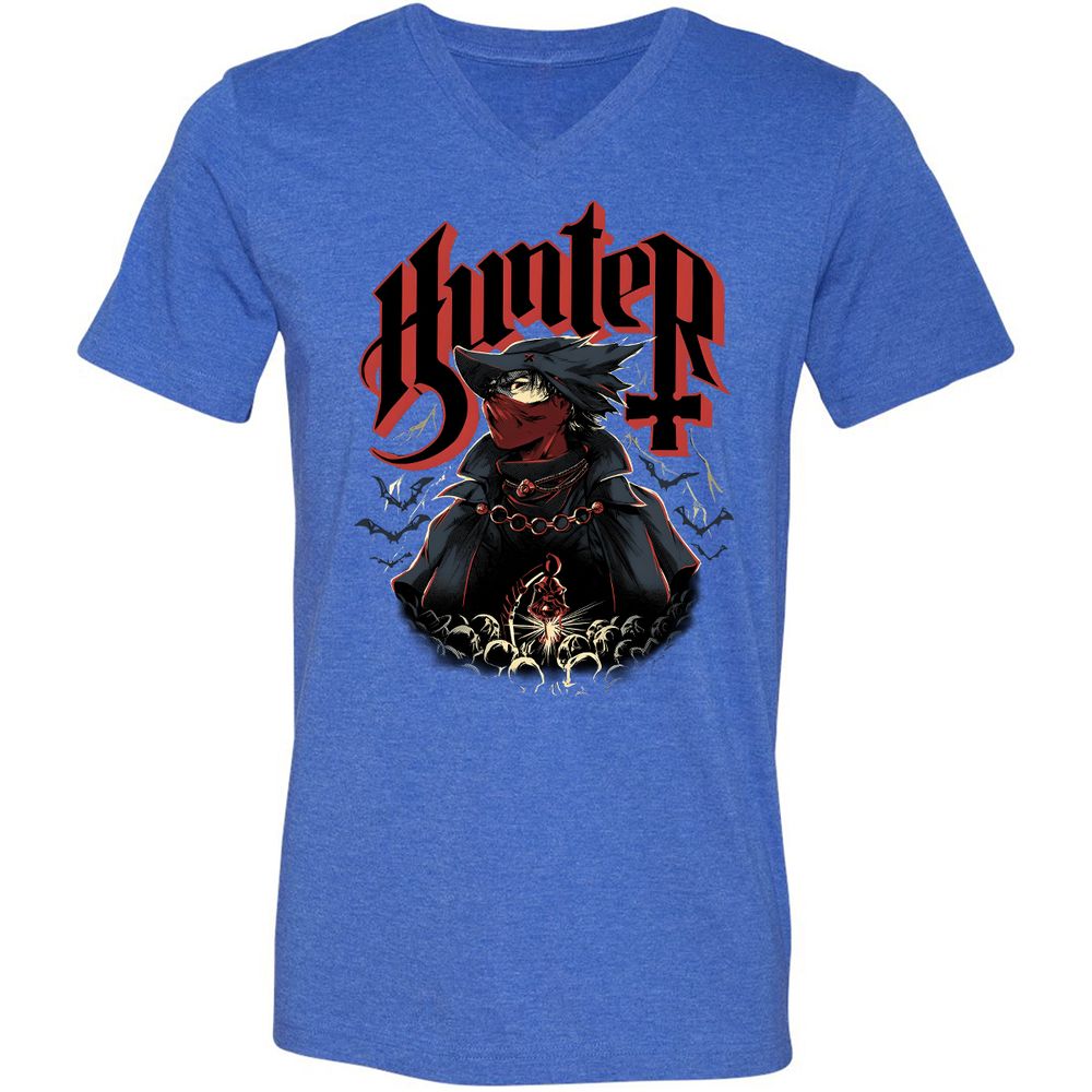 Unisex V-Neck T-Shirt - 88RY3SXU - Heather True Royal - 14