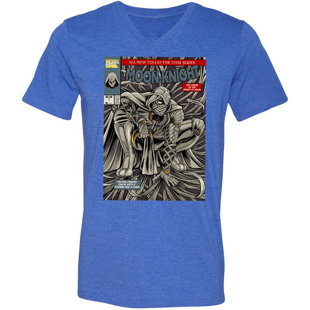 Unisex V-Neck T-Shirt - 6NP21XXF - Heather True Royal - 14