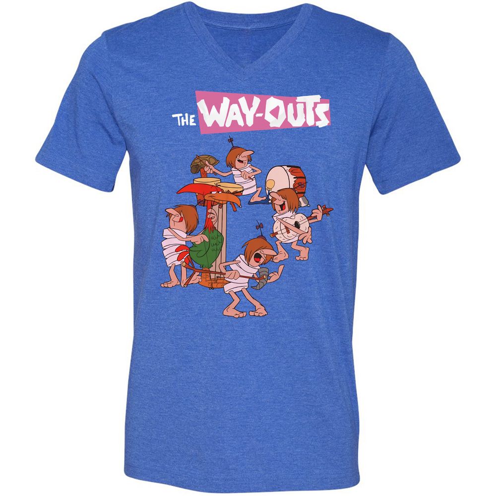 Unisex V-Neck T-Shirt - KMYB6ZJQ - Heather True Royal - 14