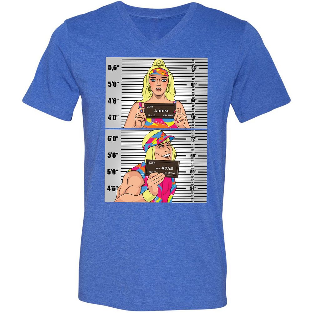 Unisex V-Neck T-Shirt - 3FV6U3B2 - Heather True Royal - 14