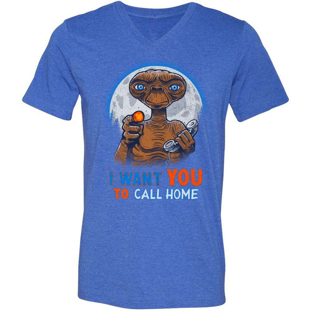 Unisex V-Neck T-Shirt - T2XW14X6 - Heather True Royal - 14