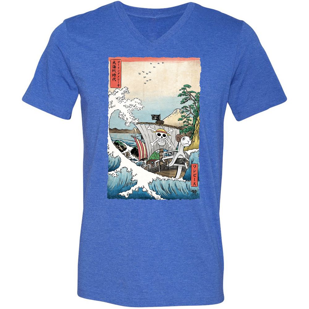 Unisex V-Neck T-Shirt - Q9USZXED - Heather True Royal - 14
