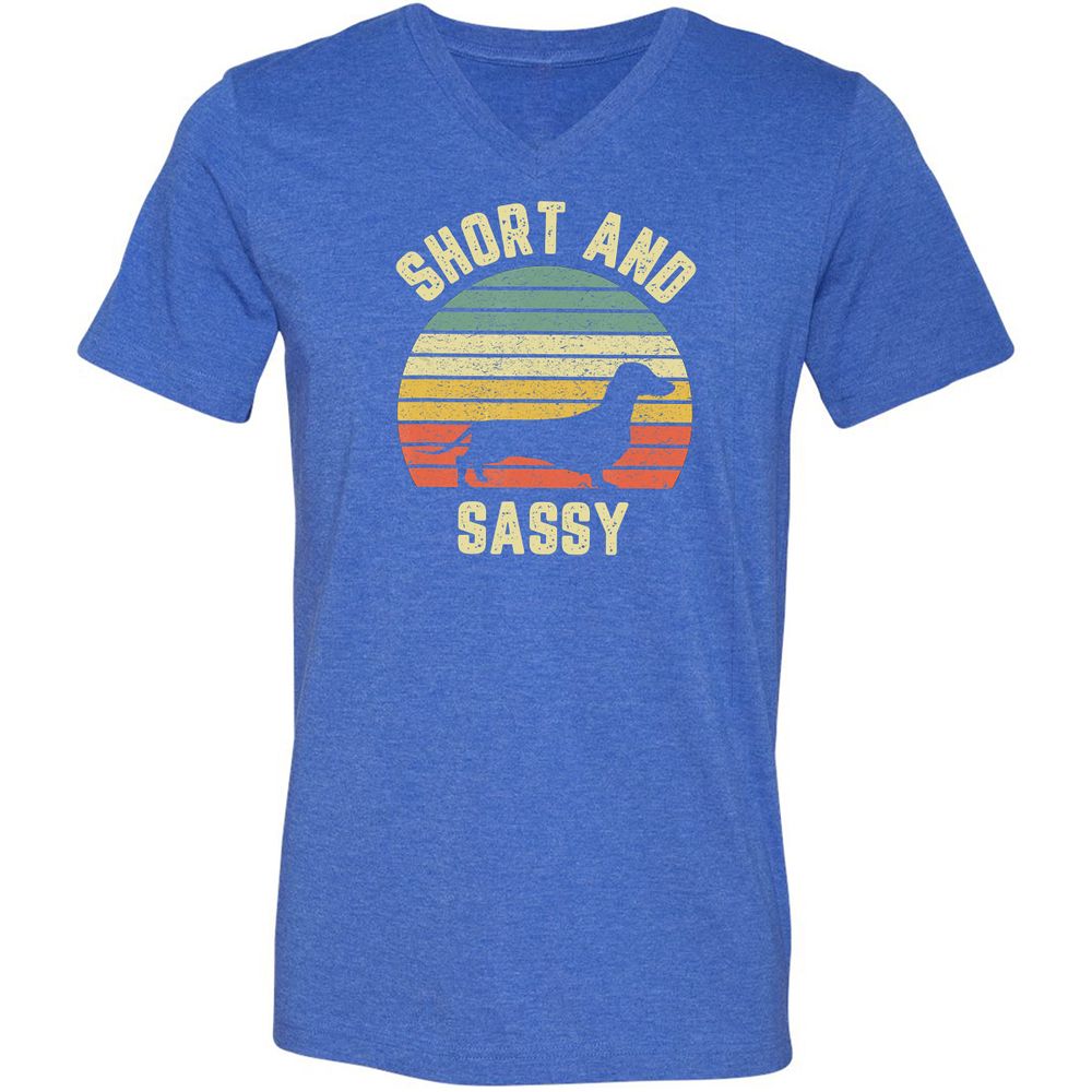 Unisex V-Neck T-Shirt - XU1HRA42 - Heather True Royal - 14