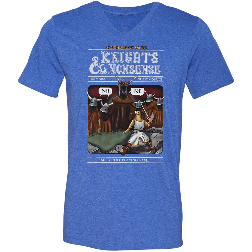 Unisex V-Neck T-Shirt - XCVTKFVU - Heather True Royal - 14