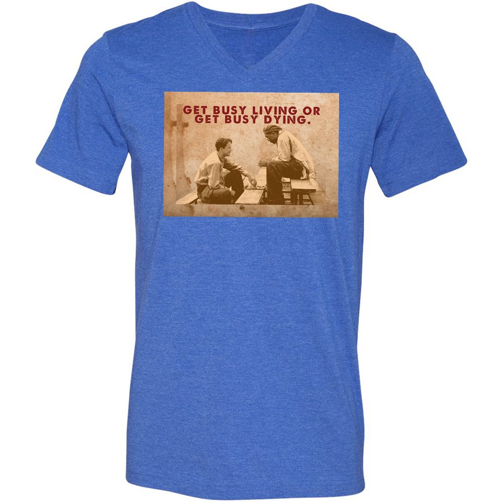 Unisex V-Neck T-Shirt - 9DGNRNUW - Heather True Royal - 14