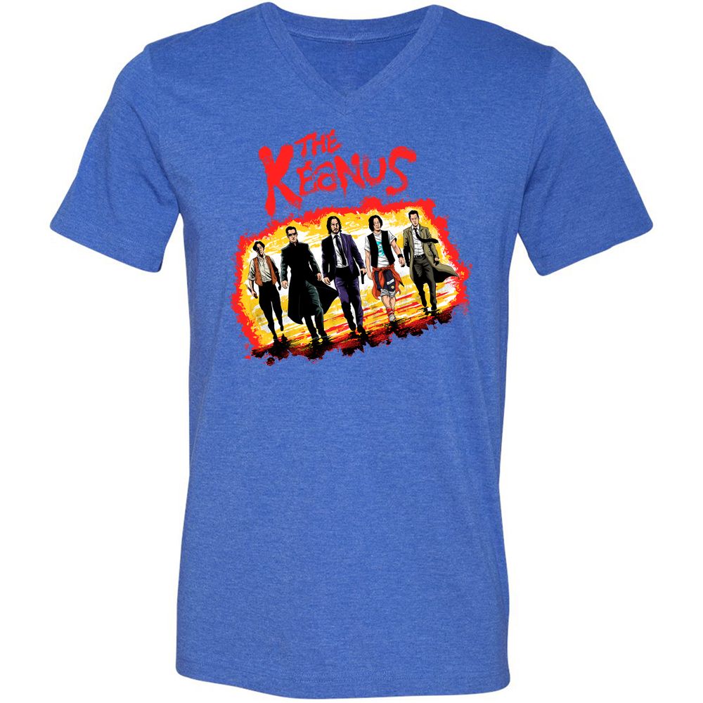 Unisex V-Neck T-Shirt - H3EJ3UFF - Heather True Royal - 14