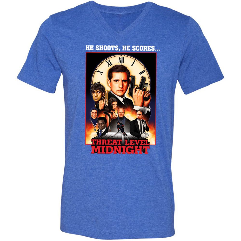 Unisex V-Neck T-Shirt - GNVJWZY4 - Heather True Royal - 14