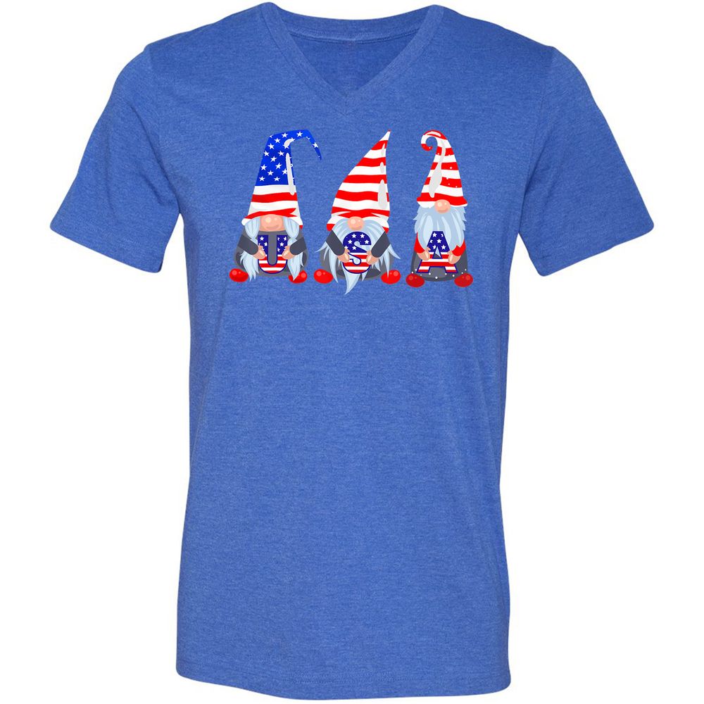 Unisex V-Neck T-Shirt - 61P5TJAD - Heather True Royal - 14