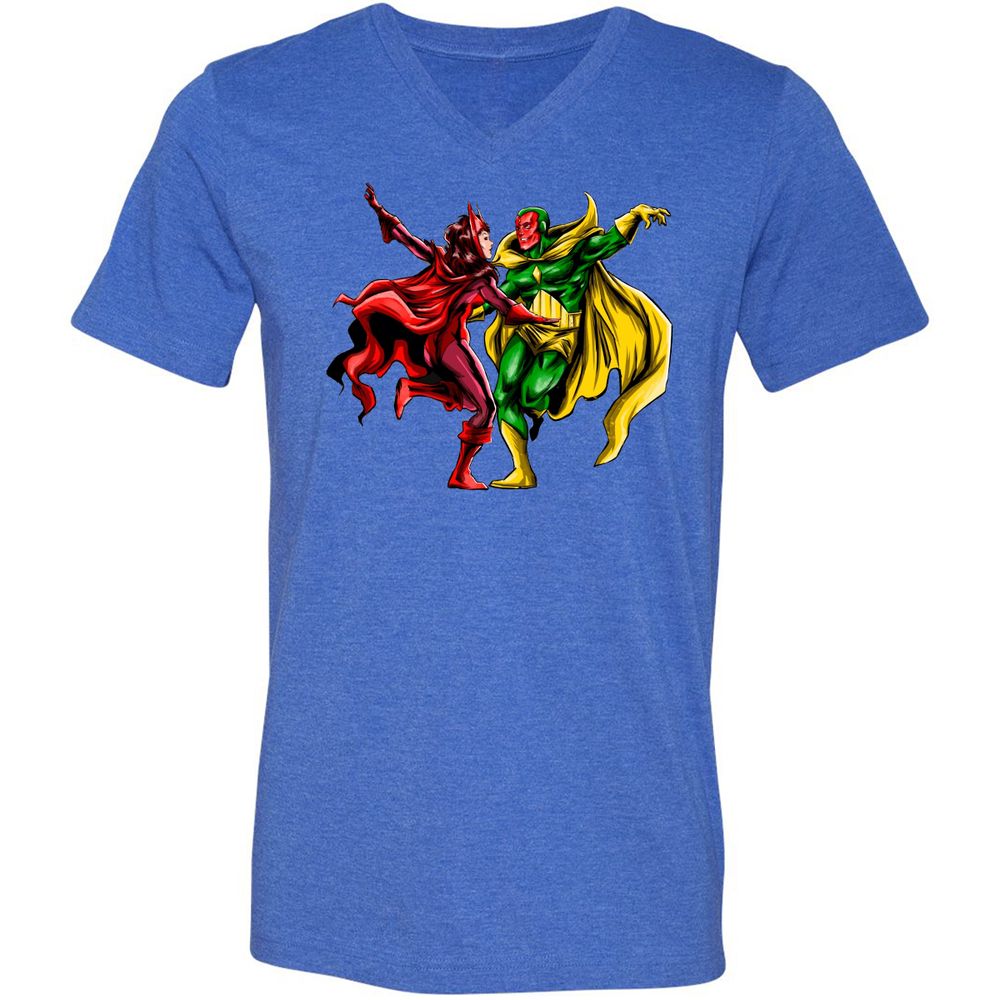 Unisex V-Neck T-Shirt - S7WFCRMB - Heather True Royal - 14