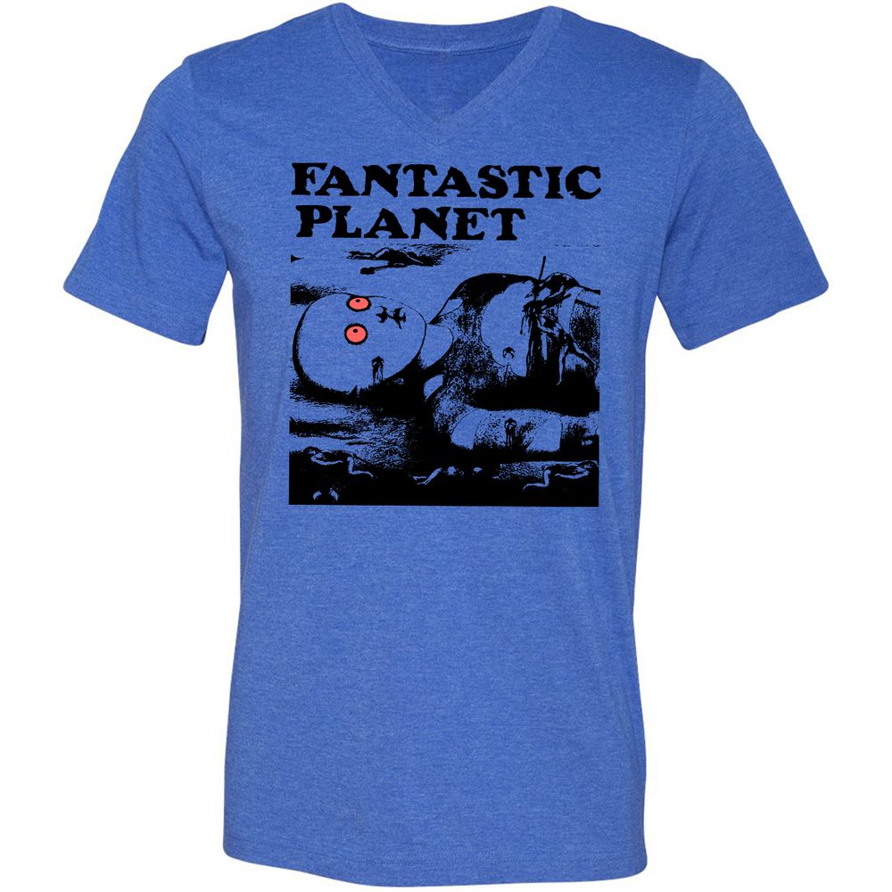 Unisex V-Neck T-Shirt - YMRHKNYJ - Heather True Royal - 14
