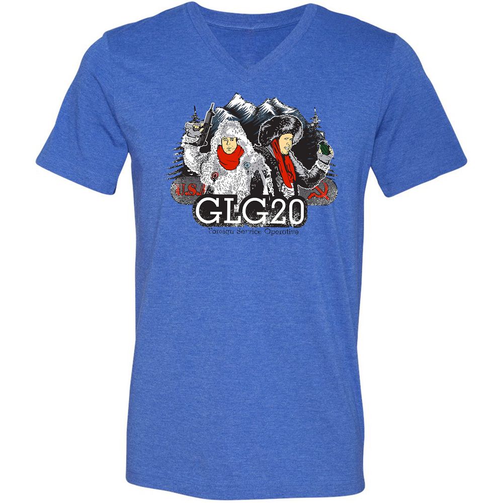 Unisex V-Neck T-Shirt - EQZB5MKD - Heather True Royal - 14