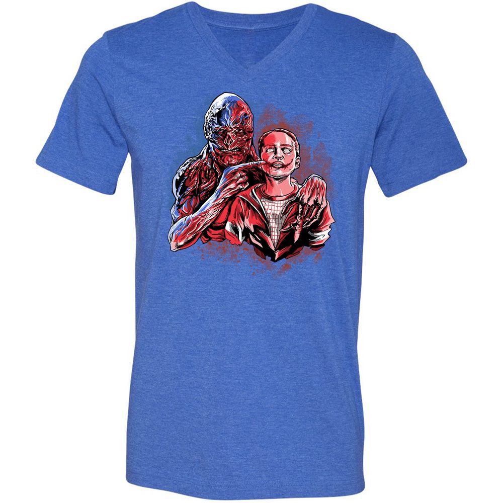 Unisex V-Neck T-Shirt - 7GS65VNT - Heather True Royal - 14