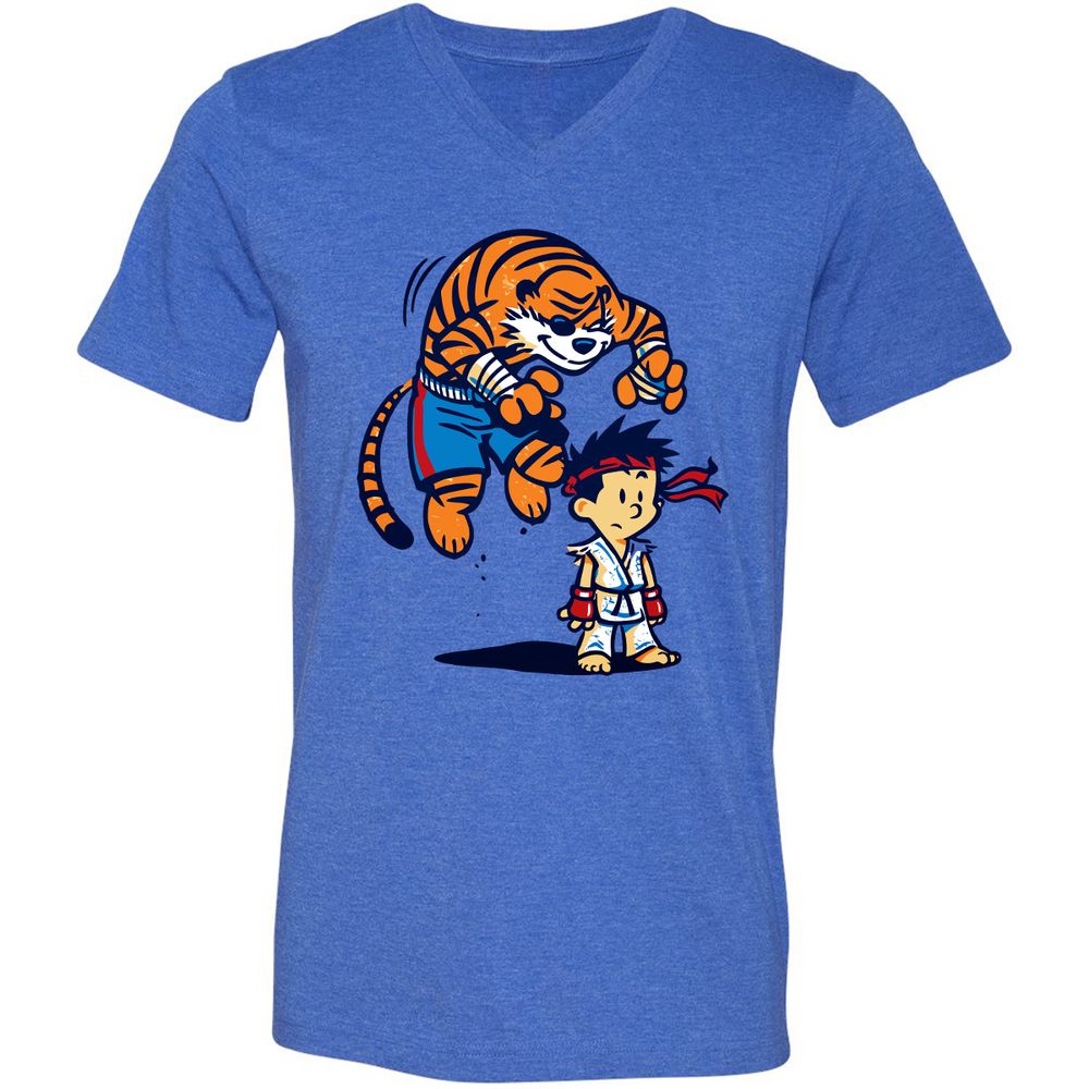 Unisex V-Neck T-Shirt - 673WXYNT - Heather True Royal - 14