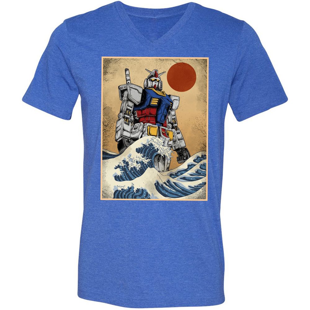 Unisex V-Neck T-Shirt - 96TDVXLF - Heather True Royal - 14