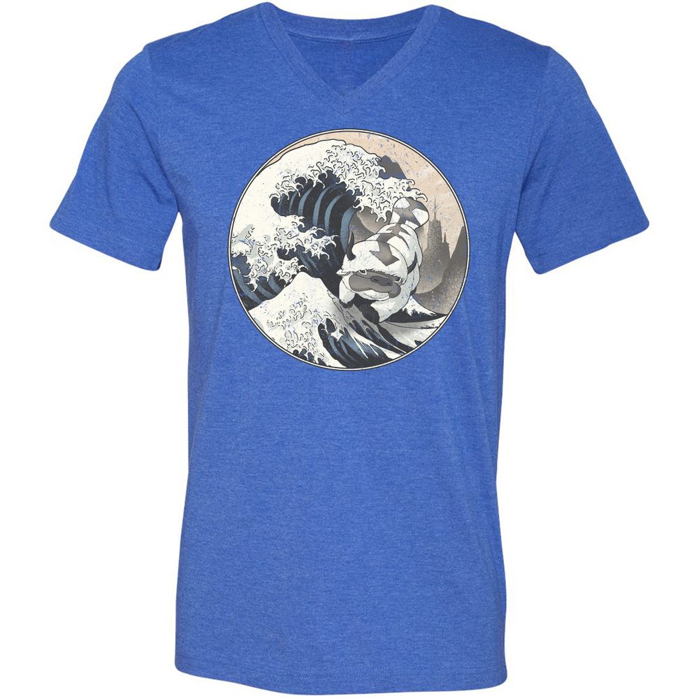 Unisex V-Neck T-Shirt - 12XQEJCS - Heather True Royal - 14