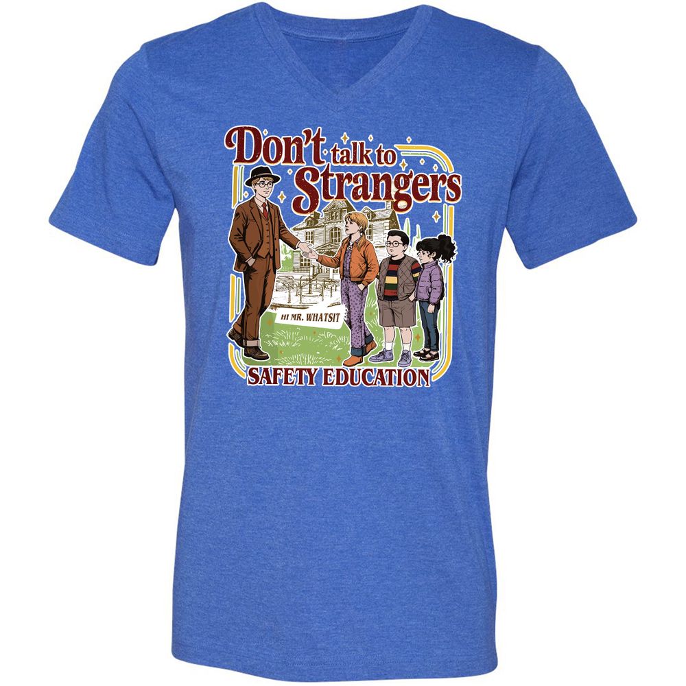 Unisex V-Neck T-Shirt - TQCDD7PT - Heather True Royal - 14