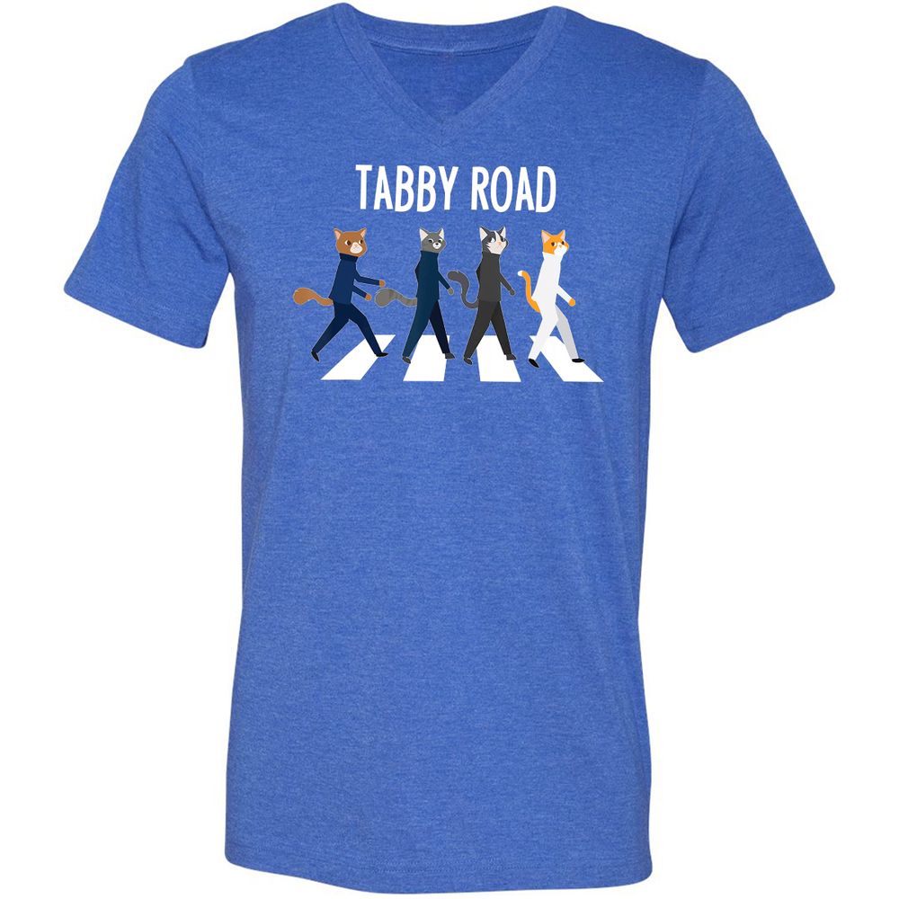 Unisex V-Neck T-Shirt - VYXQFX4R - Heather True Royal - 14