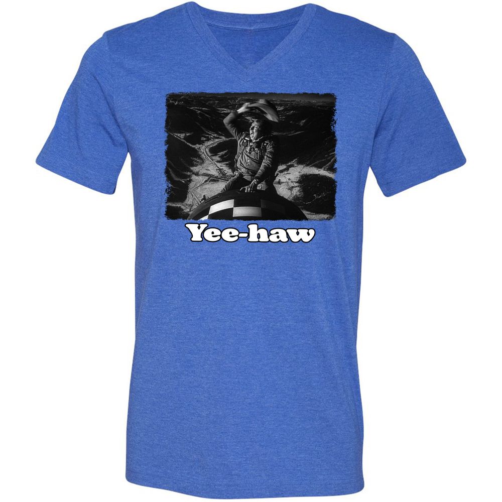 Unisex V-Neck T-Shirt - GTZPT6RW - Heather True Royal - 14