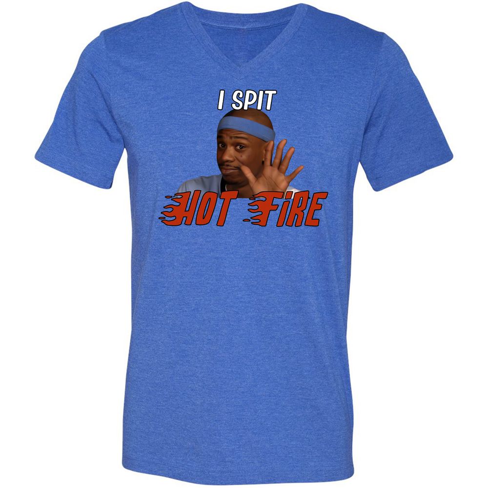 Unisex V-Neck T-Shirt - VY42XSB9 - Heather True Royal - 14