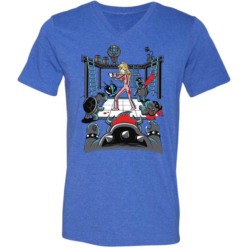 Unisex V-Neck T-Shirt - WM8U2SKJ - Heather True Royal - 14