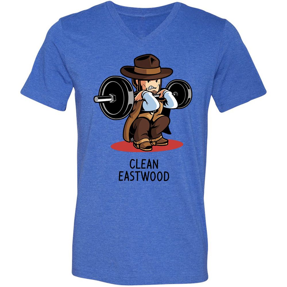 Unisex V-Neck T-Shirt - DHHGKE27 - Heather True Royal - 14