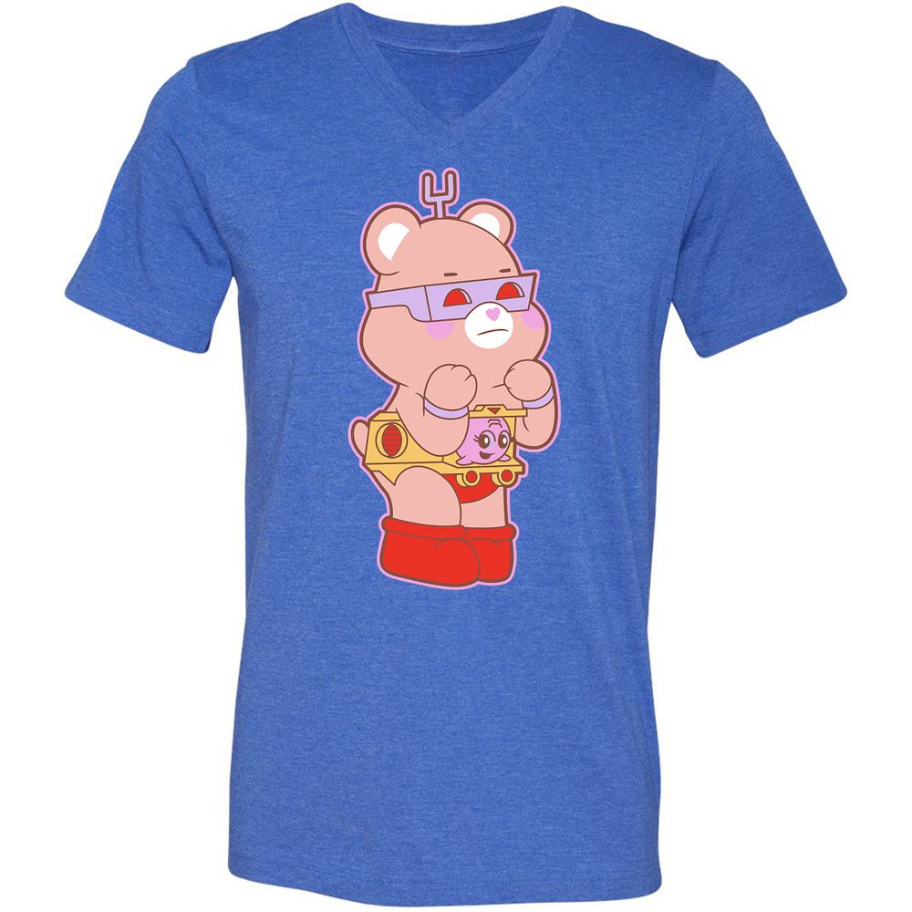Unisex V-Neck T-Shirt - CVWBE8SS - Heather True Royal - 14