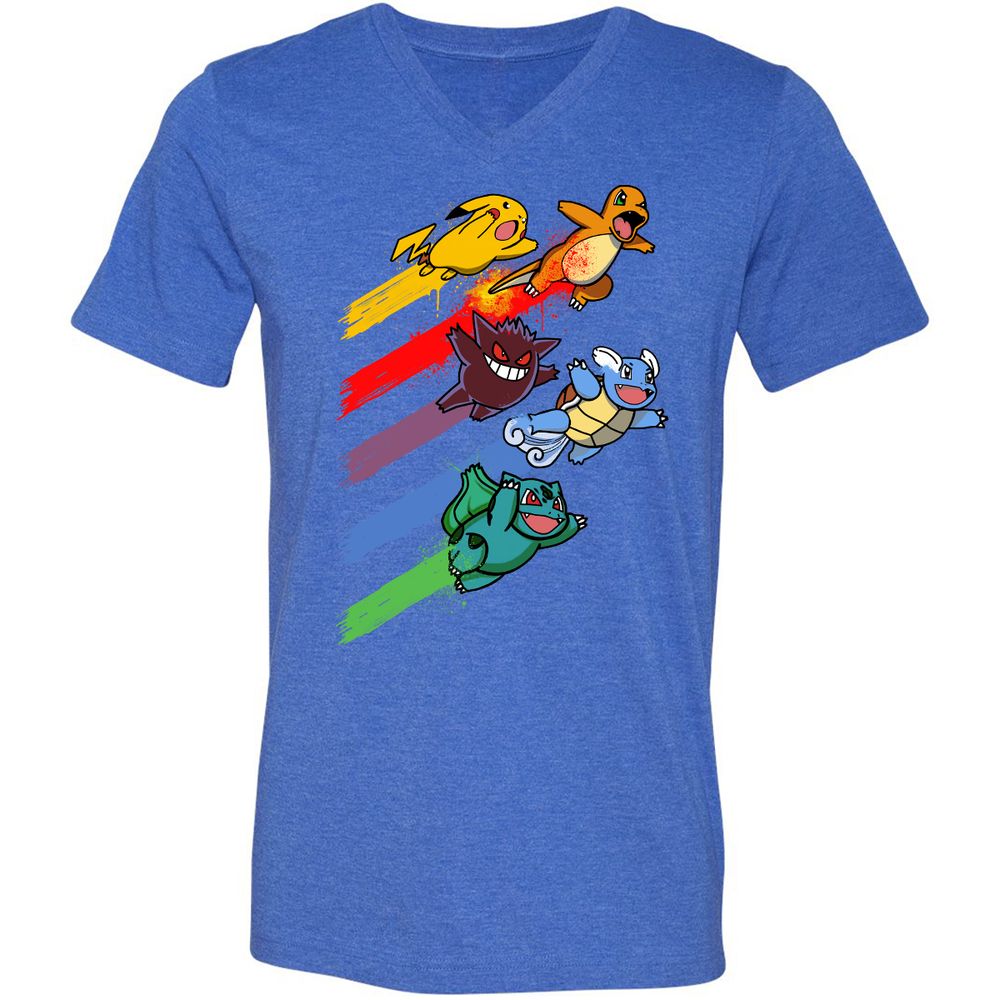 Unisex V-Neck T-Shirt - AX36VT72 - Heather True Royal - 14