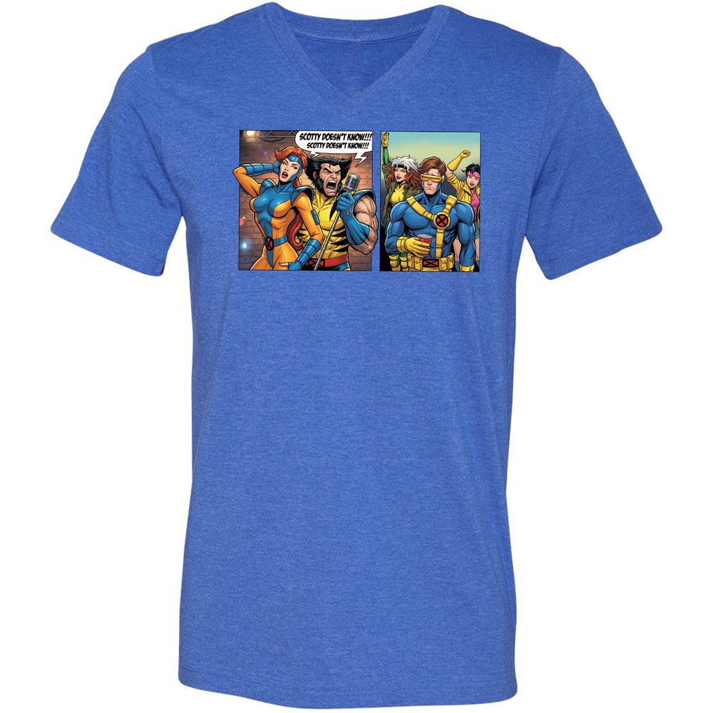 Unisex V-Neck T-Shirt - 9HNKLK99 - Heather True Royal - 14