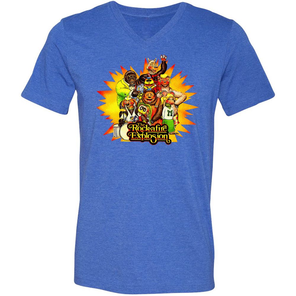Unisex V-Neck T-Shirt - 47FPCENQ - Heather True Royal - 14