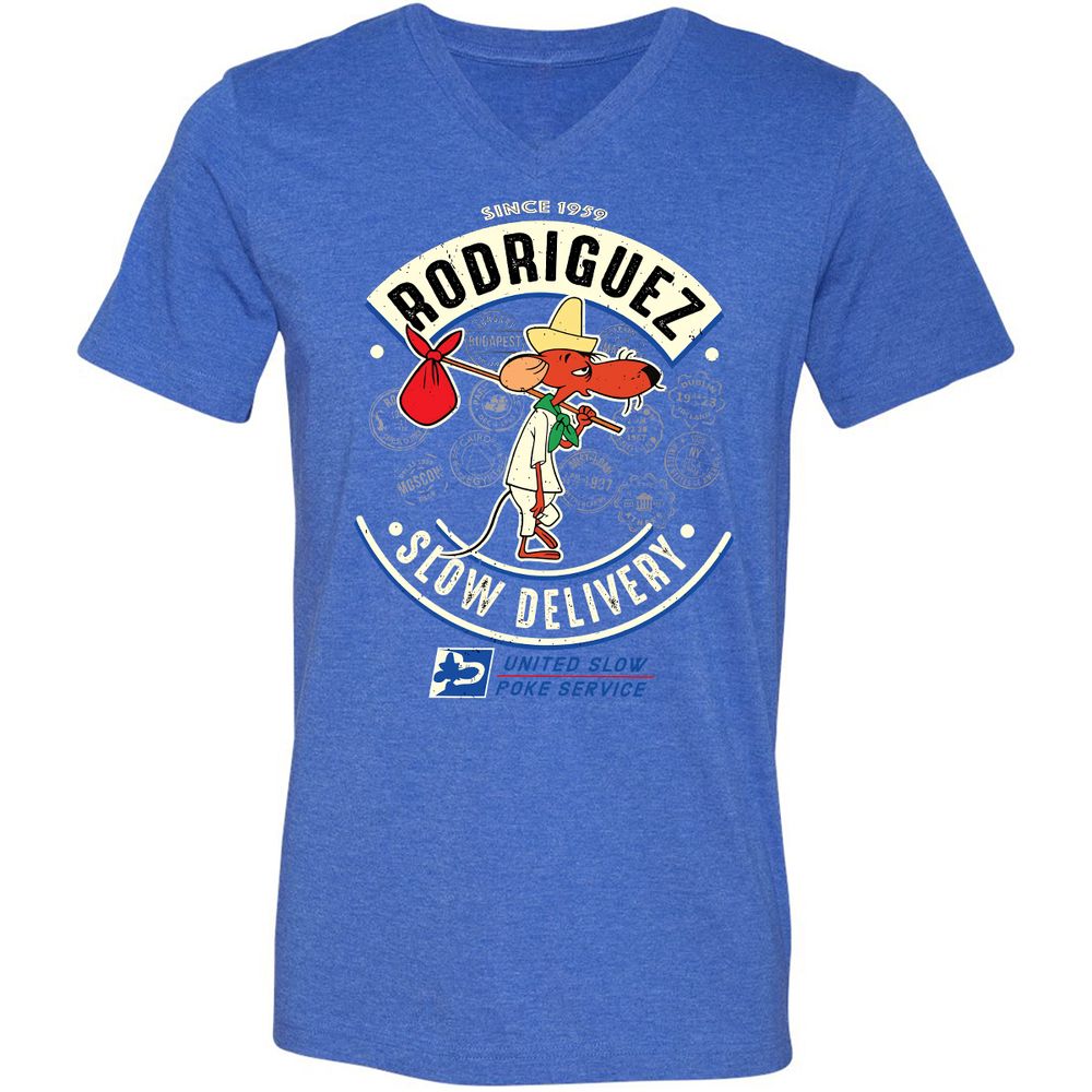 Unisex V-Neck T-Shirt - EJFHH1FP - Heather True Royal - 14