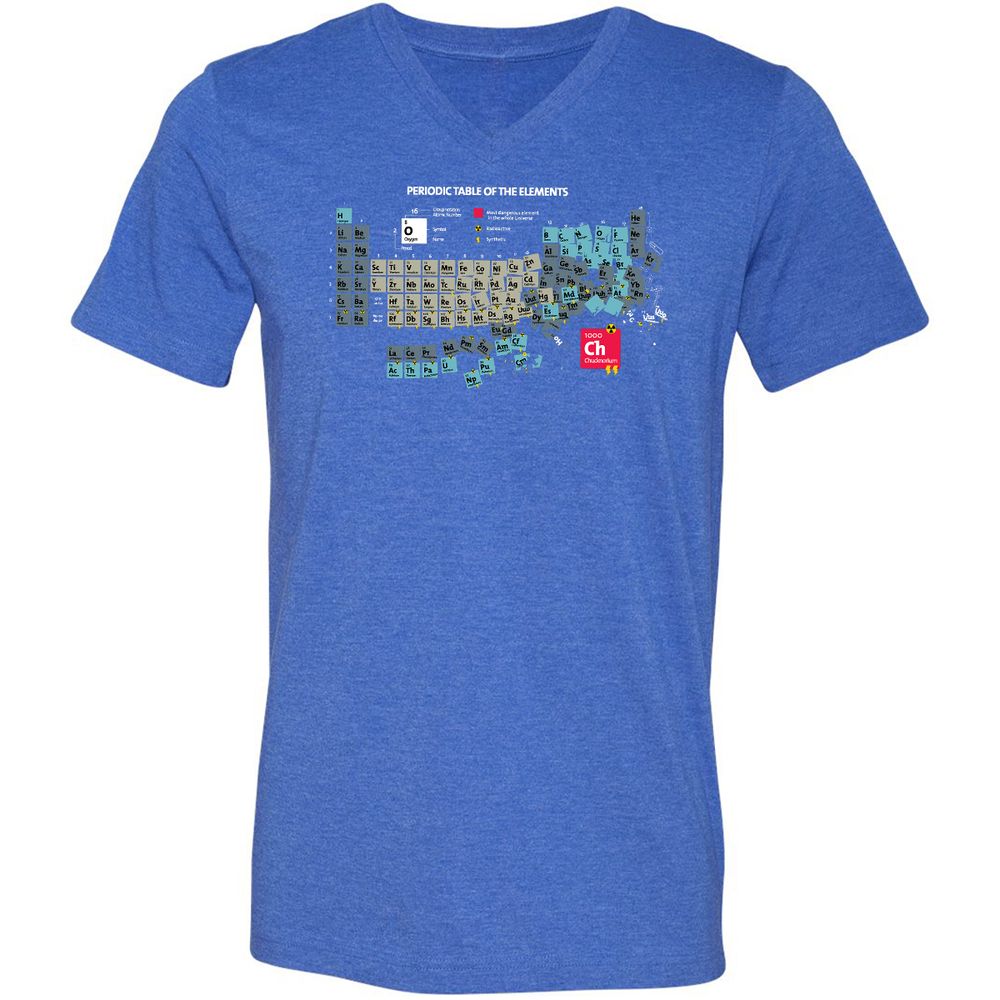 Unisex V-Neck T-Shirt - SXQV4HBL - Heather True Royal - 14