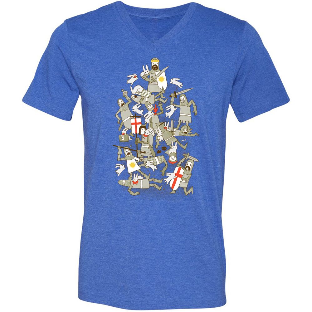 Unisex V-Neck T-Shirt - CYMH6Y37 - Heather True Royal - 14