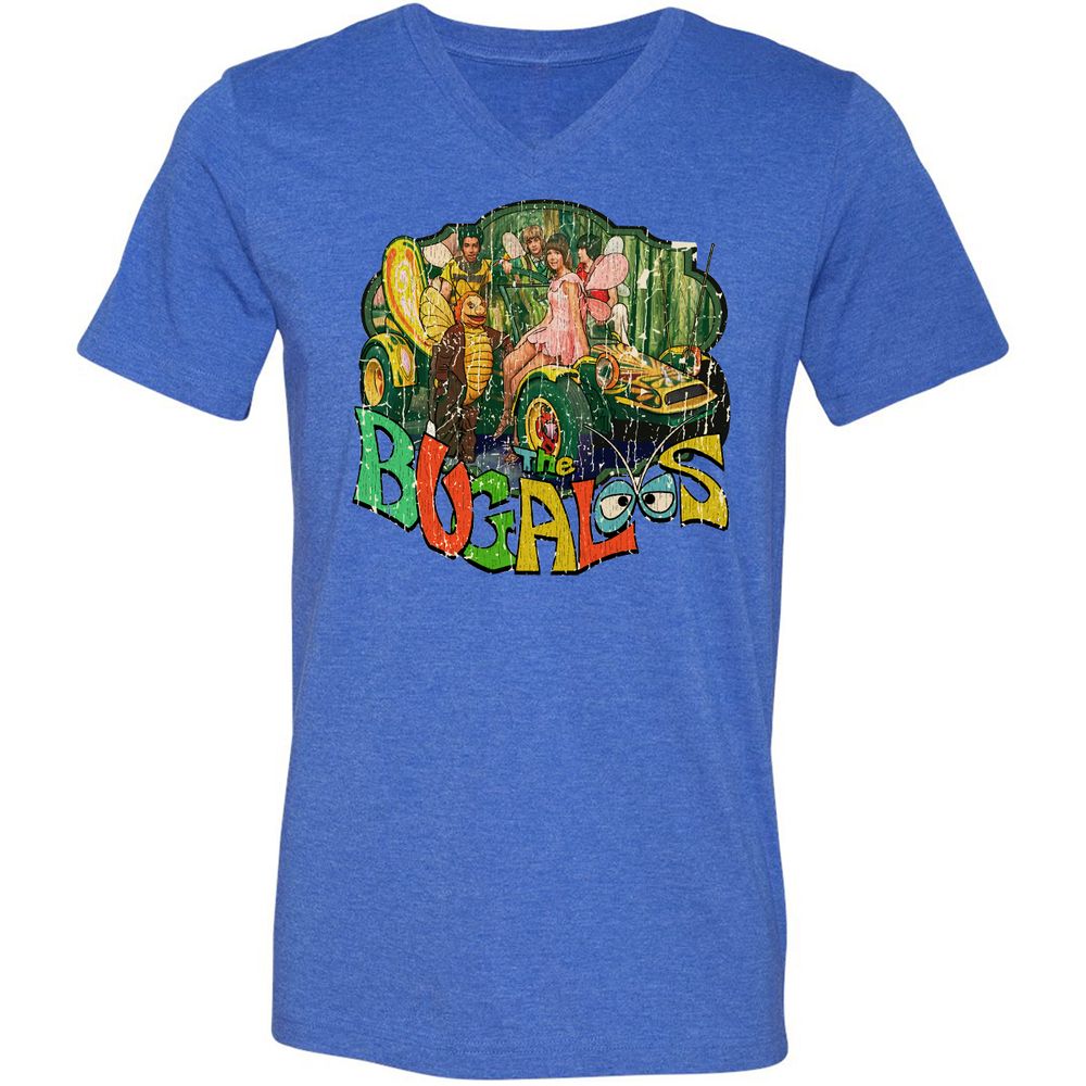 Unisex V-Neck T-Shirt - GQUVJJ9J - Heather True Royal - 14
