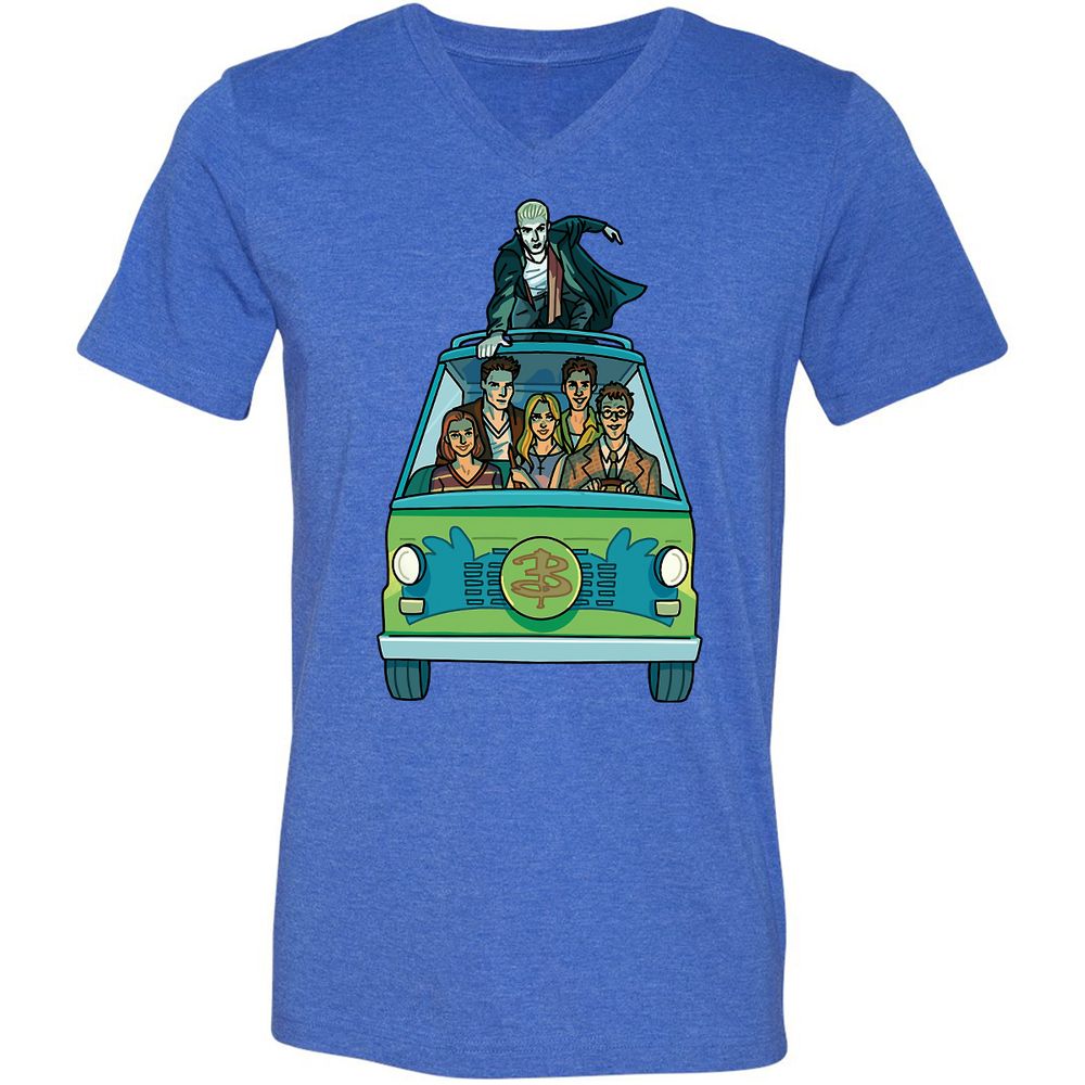 Unisex V-Neck T-Shirt - GWBPYJCQ - Heather True Royal - 14
