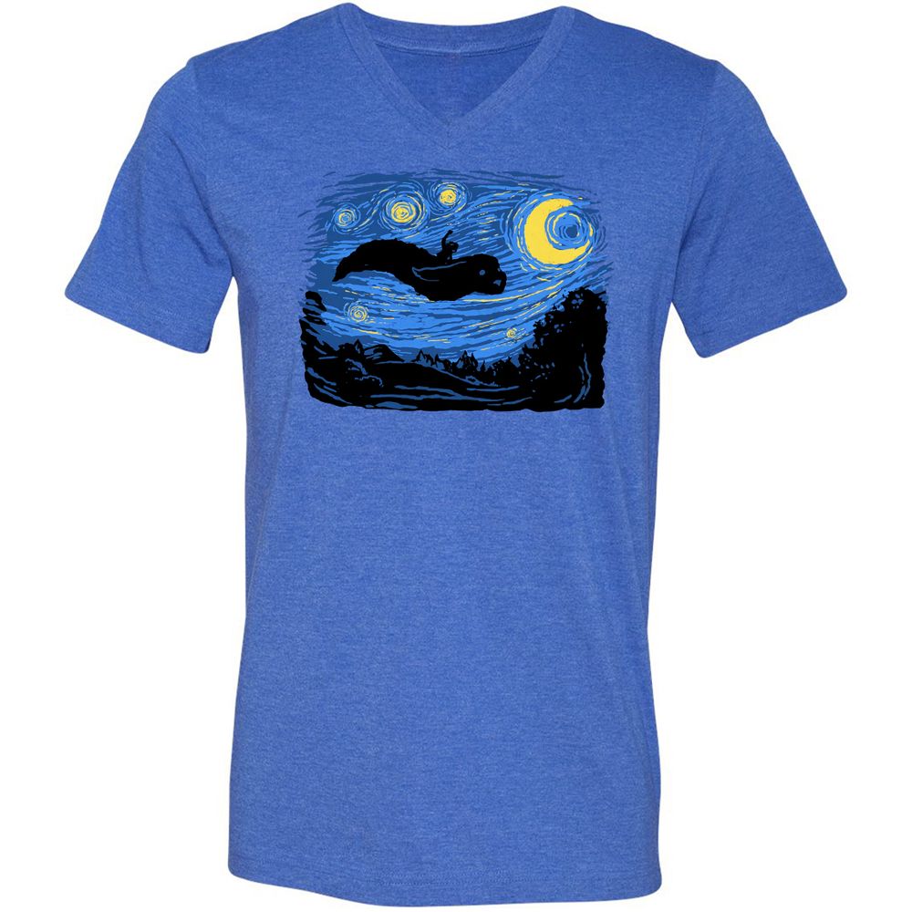 Unisex V-Neck T-Shirt - L2HUX48D - Heather True Royal - 14