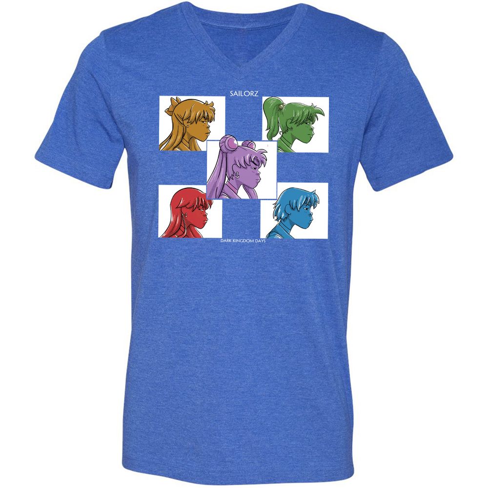 Unisex V-Neck T-Shirt - DGHSEP47 - Heather True Royal - 14