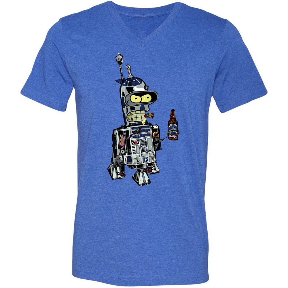 Unisex V-Neck T-Shirt - EUEP8PE4 - Heather True Royal - 14