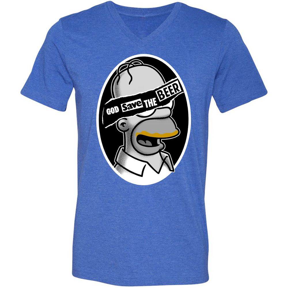 Unisex V-Neck T-Shirt - LUZ5T3XA - Heather True Royal - 14