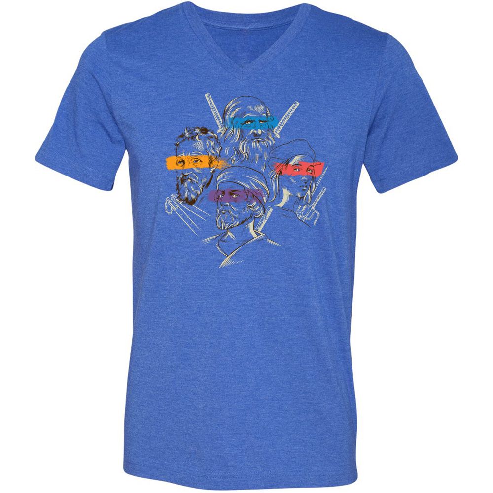 Unisex V-Neck T-Shirt - XWC2EHB2 - Heather True Royal - 14